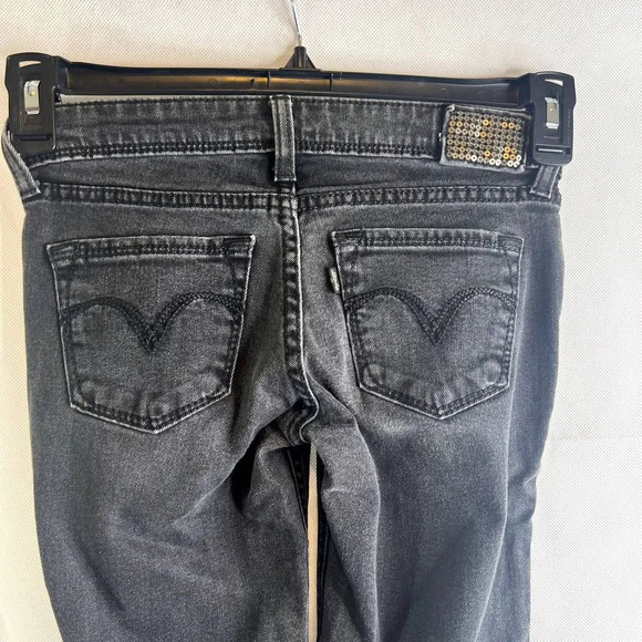 Levi's Demi Curve Low Rise Skinny Jeans‎ with Zip Ankle & Sequin Detail Sz 24 - Picture 4 of 11